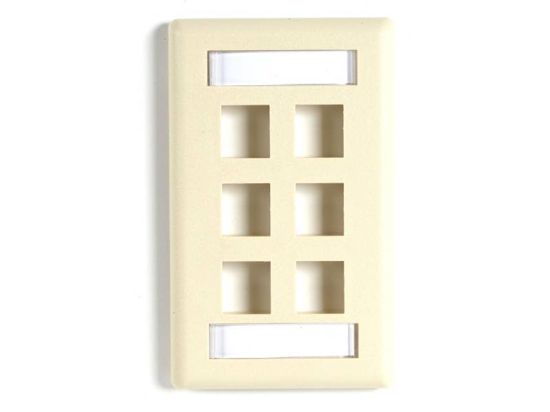 Black Box Corp Wallplate Plastic Single-Gang 6-Port Key
