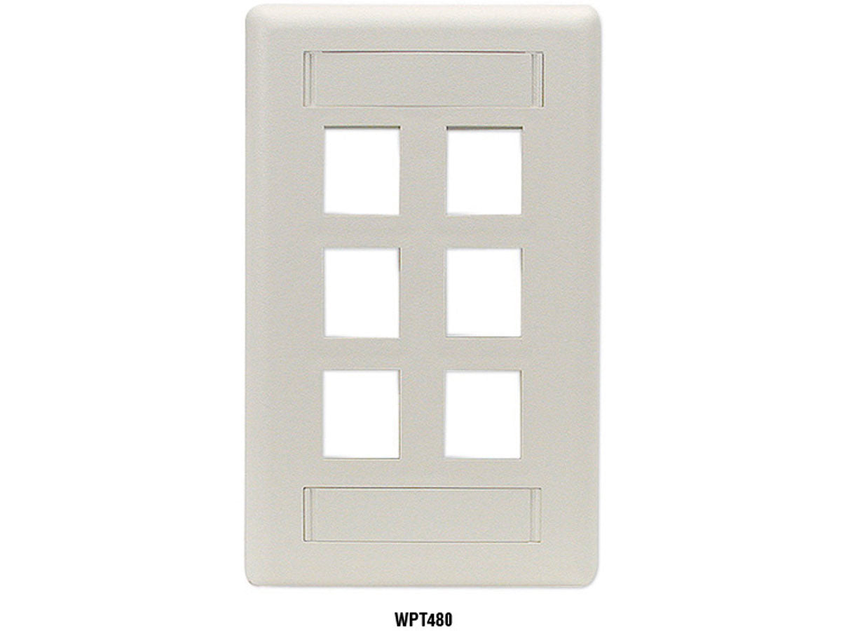 Black Box Corp Tion2 Wallplate, 6-Port Single-Ga Wpt480