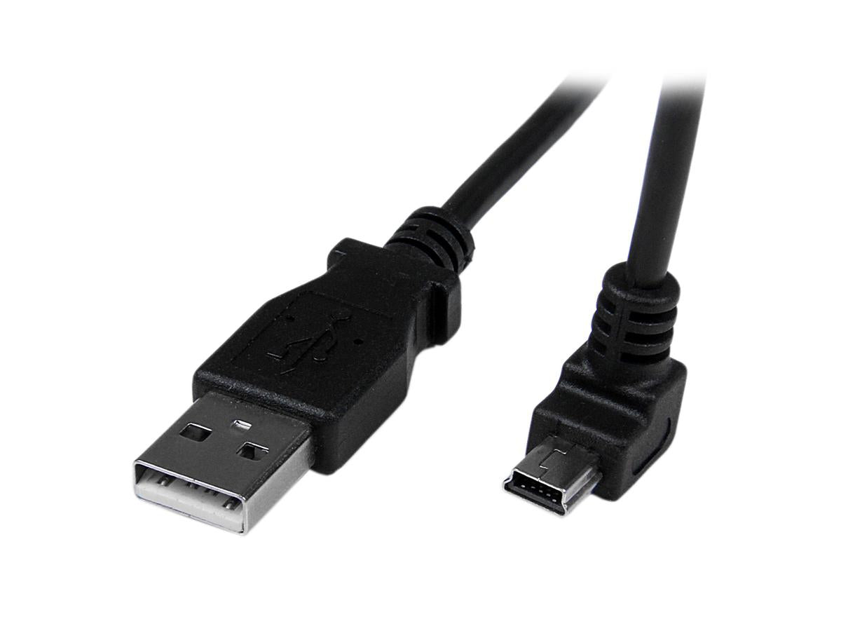 Startech.Com Down Angle Mini Usb Cable - 2M - Black - Usb A To Min