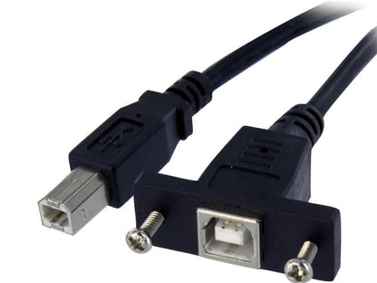 Startech.Com 3 Ft Panel Mount Usb Cable B To B - F/M - Panel Mount