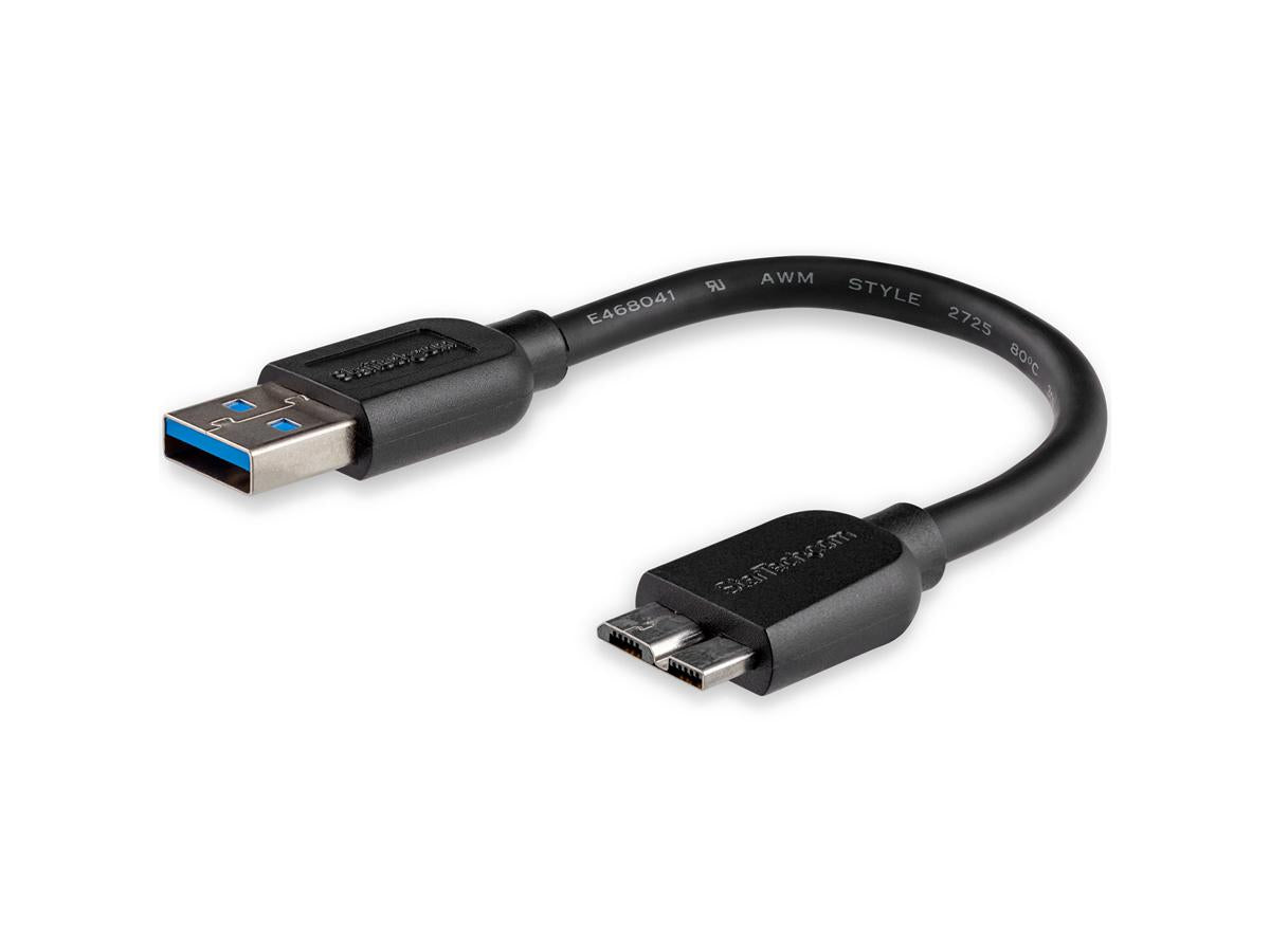 Startech.Com 15Cm 6In Short Slim Usb 3.0 A To Micro B Cable M/M -