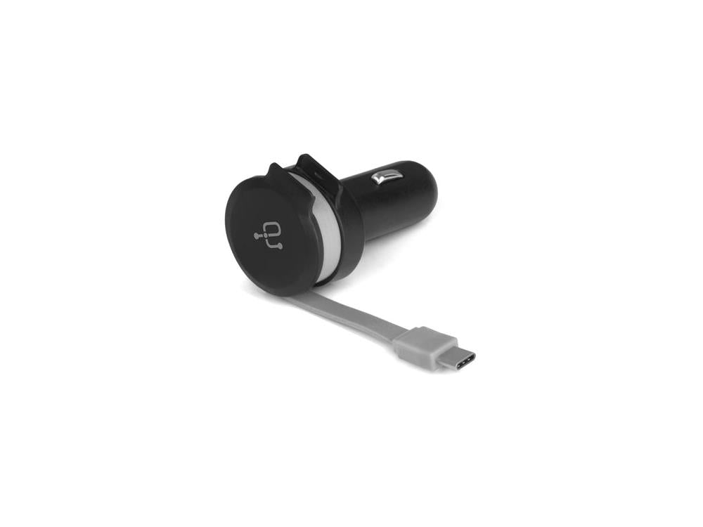 Aluratek Car Chrgr W/Type-C Built Rbn Cbl