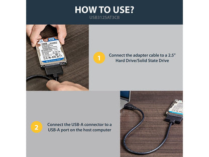 Startech.Com Usb 3.1 To 2.5\" Sata Hard Drive Adapter - Usb 3.1 Ge