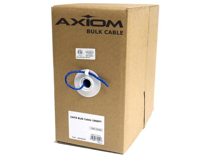 Axiom Cat6 23Awg 4-Pair Solid 550Mhz Plenum Bulk Cable Spool 1000F