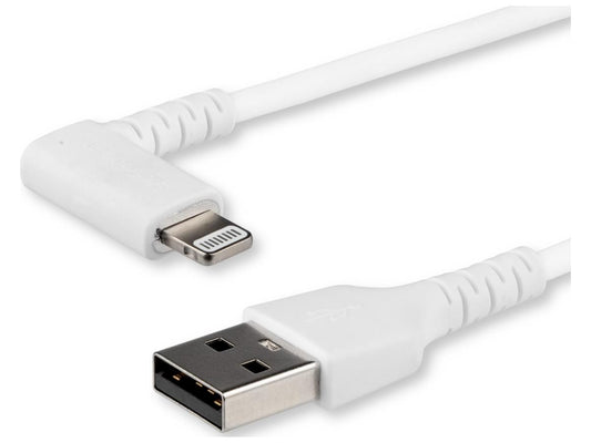 Startech.Com 3Ft (1M) Durable Usb A To Lightning Cable, White 90°