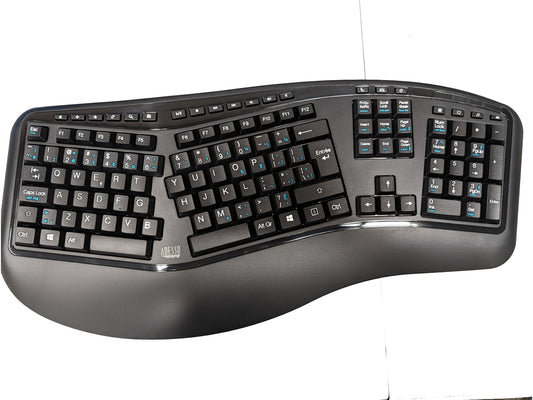 Adesso Wrls Ergo Keyboard & Laser Mouse Combo French Canadian