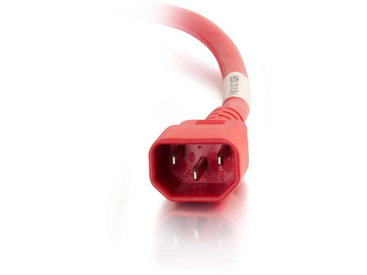 Cordon d'alimentation C2G 1,5 m 18 A (IEC 320C14 vers IEC 320C13) - Rouge - Boîtier d'alimentation