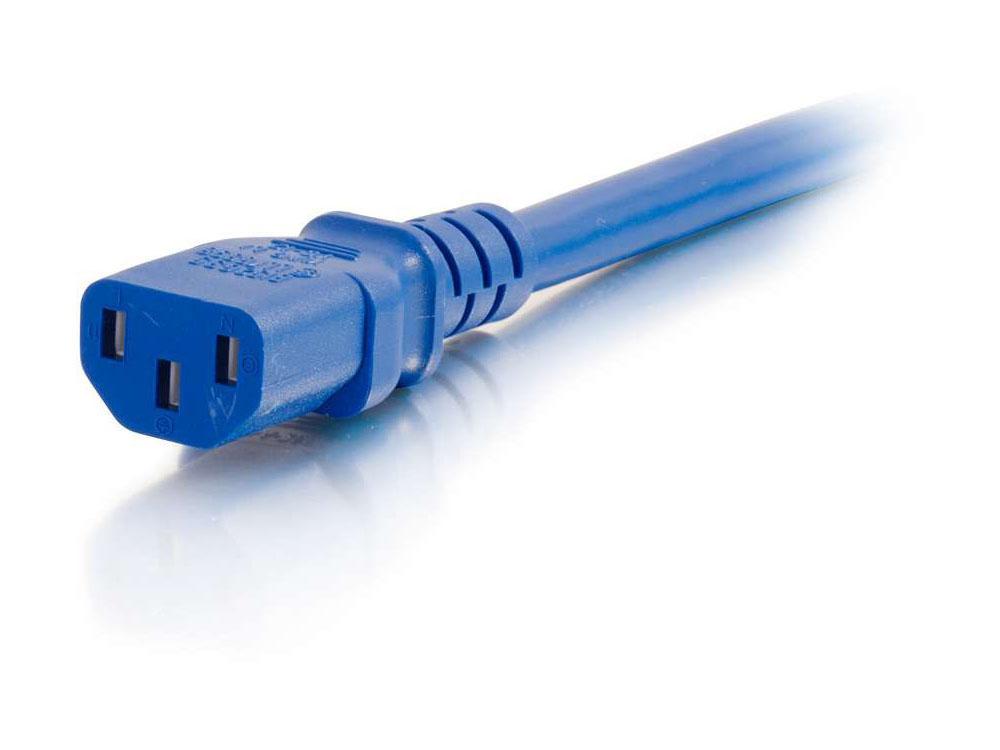 Cordon d'alimentation C2G 8 pi 18 AWG (IEC 320C14 vers IEC 320C13) - Bleu - Alimentation C