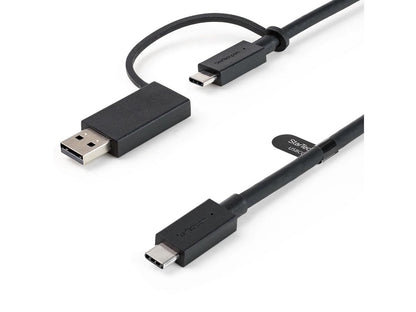 Startech.Com 3Ft (1M) Usb C Cable W/ Usb-A Adapter Dongle, Hybrid