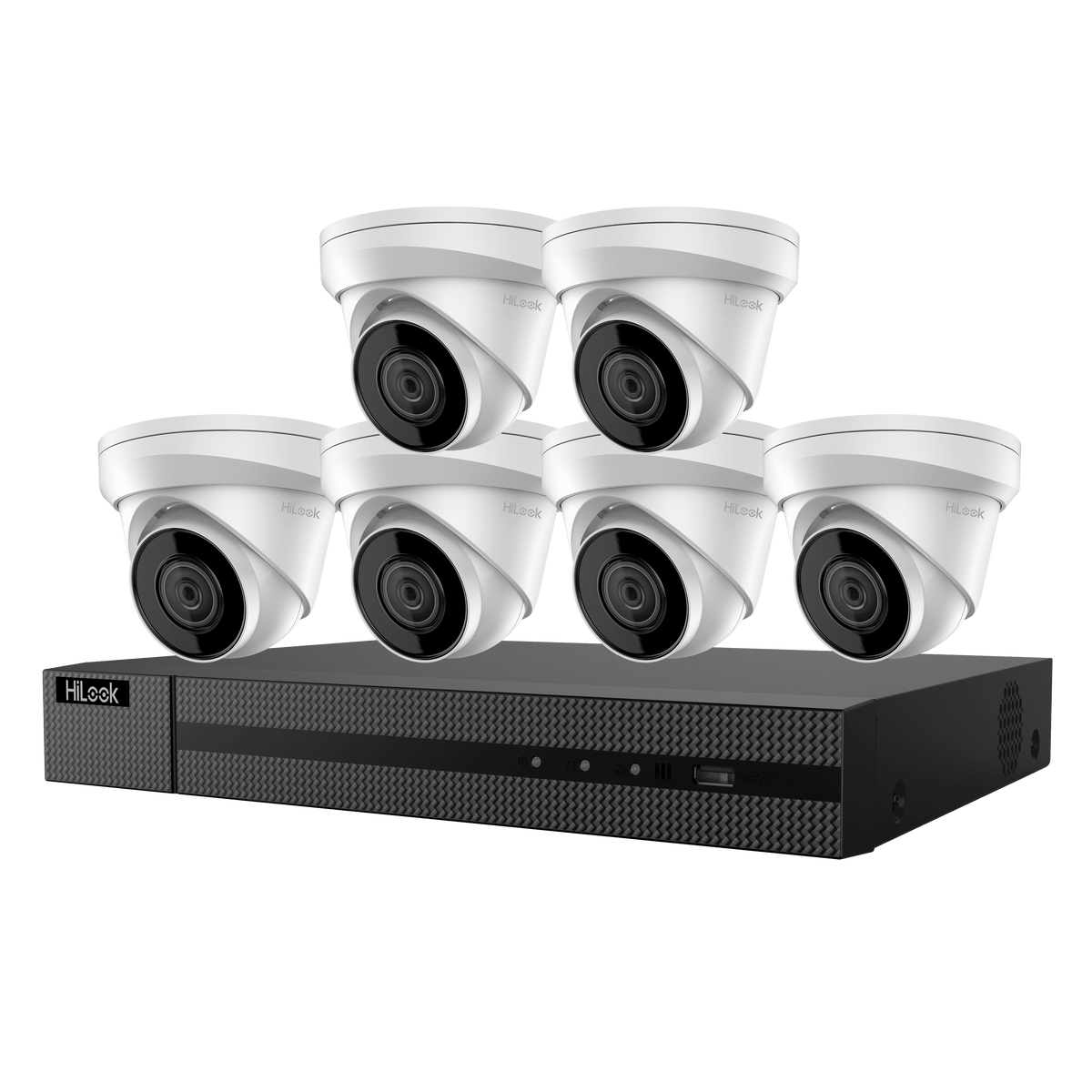 Hikvision HiLook IP Camera Kit 8 Channel 4K NVR 2TB HD, 6 x 8MP Turret Cameras (IK-6288TH-MH/P)