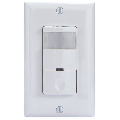 Interruptor de pared con sensor de movimiento PIR de ocupación/vacancia de Intermatic, blanco (IOS-DOV-WH)