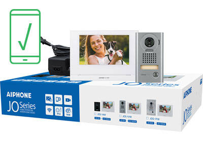 Conjunto de intercomunicador Aiphone Mobile Ready con estación de puerta de montaje en superficie antivandálica (JOS-1VW)