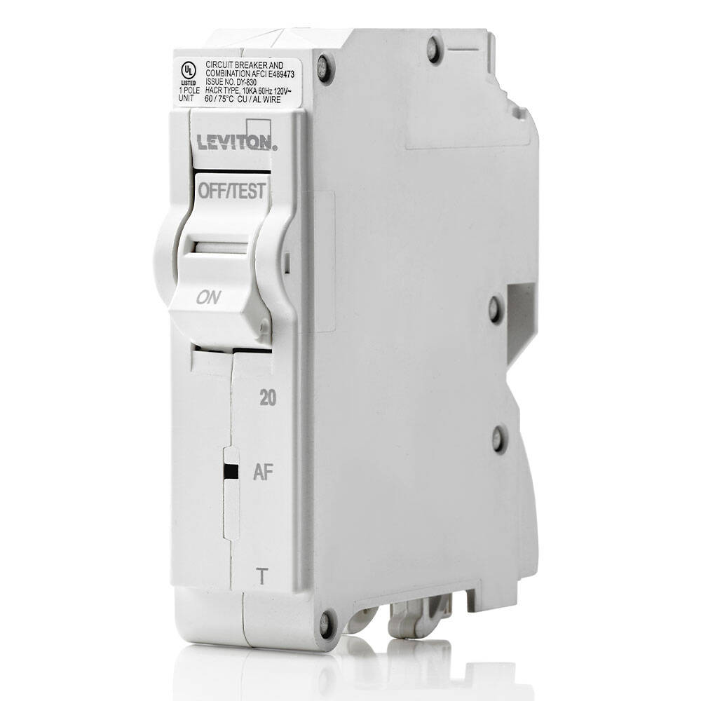 Disyuntor derivado Leviton AFCI térmico unipolar de 20 A (LB120-AFT)