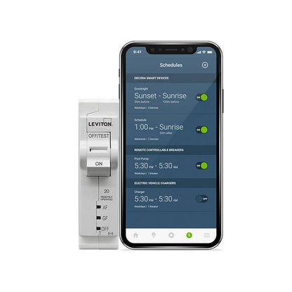 Leviton Branch Circuit Breaker STD 1P 20A 120V10KA,Thermal Smart w/ Remote Gen 2 (LB120-DST)