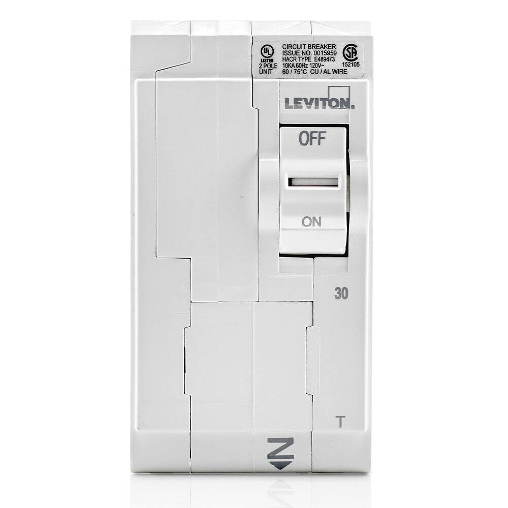 Leviton Branch Circuit Breaker STD 2P 30A 120/240V 10KA, Thermal (LB230-T)