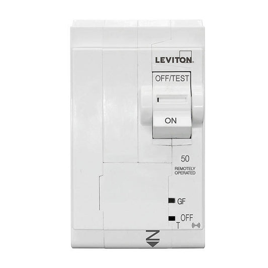 Disjoncteur de dérivation Leviton 50 A 2 pôles GFCI thermique intelligent avec télécommande, 2e génération (LB250-GST)