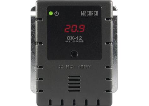 Transductor controlador de detector de gas fijo Macurco Oxygen O2, 100-240 V CA, gris (OX-12)
