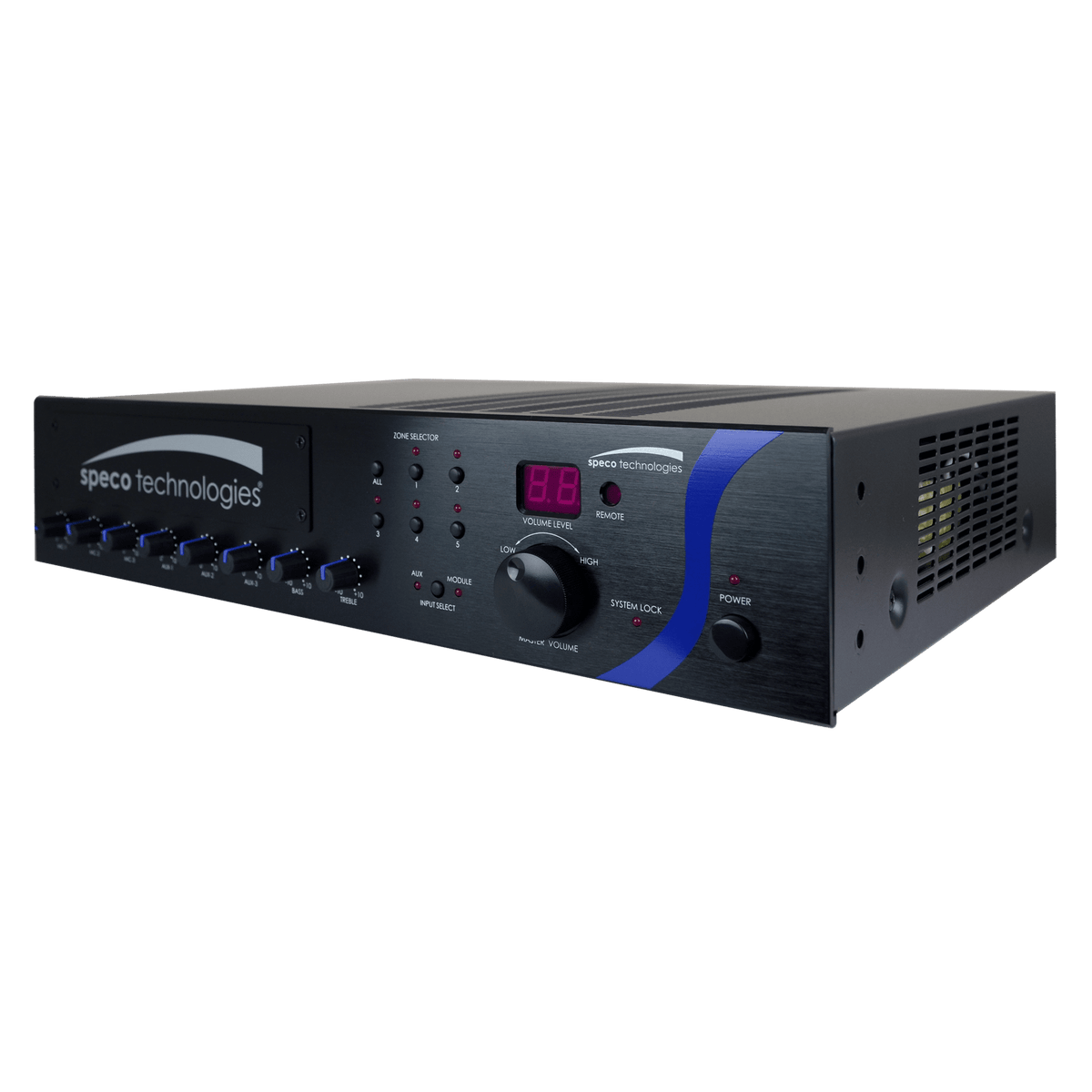 Amplificateur mélangeur de sonorisation Speco 120 W avec baie modulaire (SPE-PBM120A)