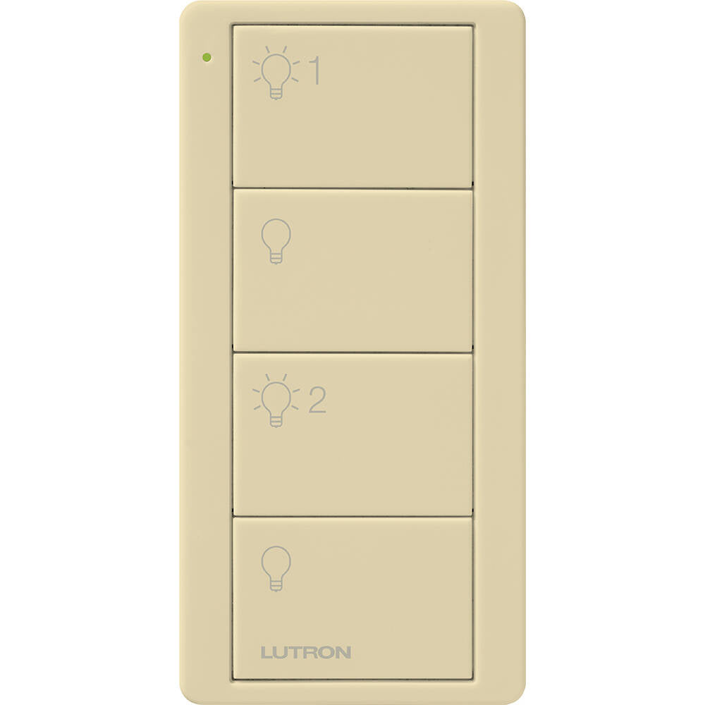 Lutron Pico Remote PRO 4 Button 2 Group Light, Ivory (PJ2-4B-IV-L21P)