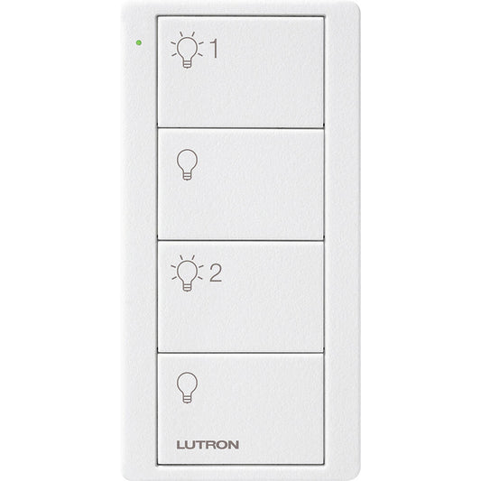 Lutron Pico Remote 4 Button 2 Group Light, Snow (PJ2-4B-TSW-L21)