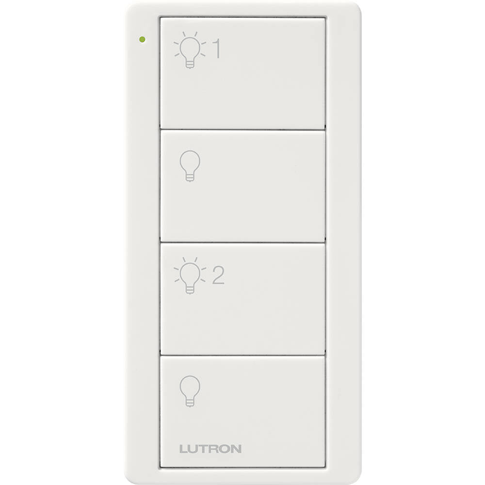 Lutron Pico Remote PRO 4 Button 2 Group Light, White (PJ2-4B-WH-L21P)
