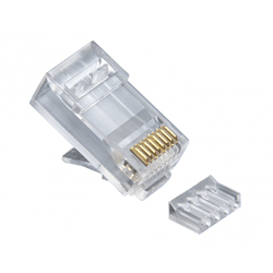 Platinum Tools RJ45 8P8C, Cat6 2 pc Round-Solid 3 Prong, w/Liner. 25/Clamshell (PLA-106187C)