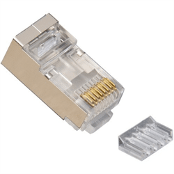 Platinum Tools RJ45 8P8C Shielded Cat6 2 pc w/ Liner, RND Solid, 3-Prong. 100 pc (PLA-106206J)