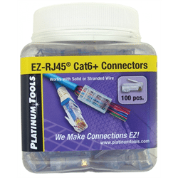 Platinum Tools EZ-RJ45 Cat6+ Connector. 100/Jar (PLA-202010J)