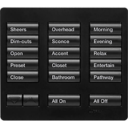 Lutron RadioRA2 TableTop 15 Button Keypad, Midnight (RR-T15RL-MN)