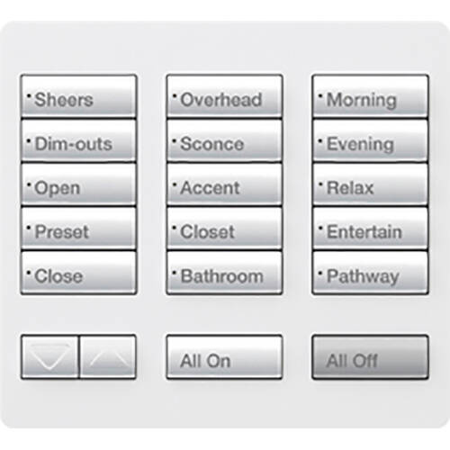 Lutron RadioRA2 TableTop 15 Button Keypad, Snow (RR-T15RL-SW)