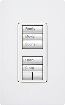 Lutron RadioRA2 Hybrid Keypad Dual Group Raise Lower, White (RRD-HN1RLD-WH)