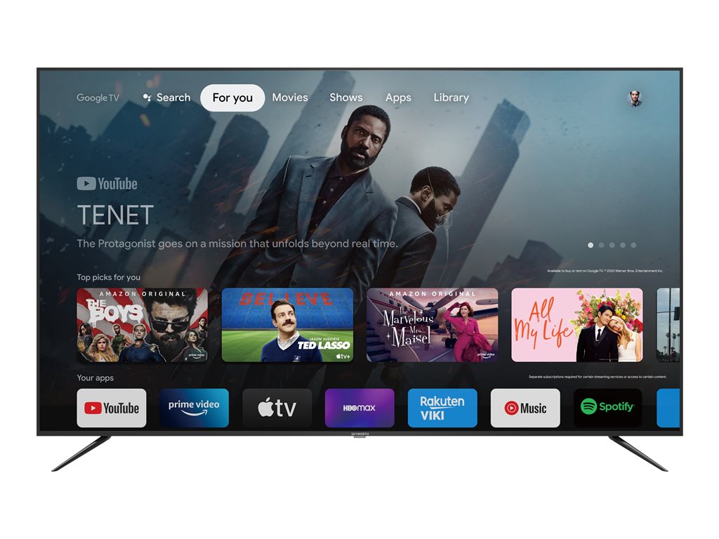 Skyworth 75In Google Tv With Google Assistant Uhd Bezel-Less Scree