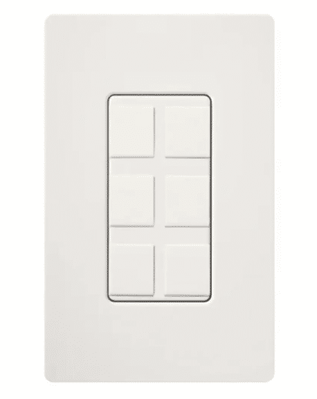Lutron Satin Colors 6 Port Frame w/ Blanks, Snow (SC-6PF-SW)
