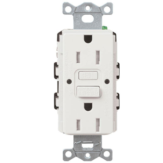 Lutron Claro 15A Tamper Resistant GFCI Receptacle Snow (SCR-15-GFST-SW)