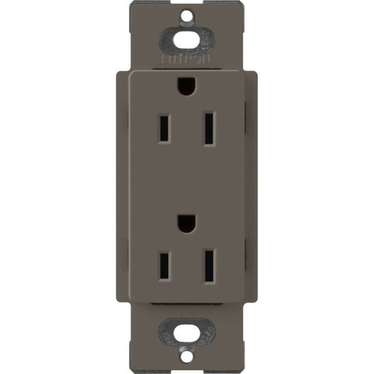 Lutron Claro Satin Colors 15A Receptacle, Truffle (SCR-15-TF)