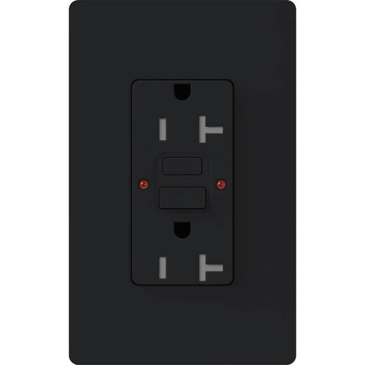 Lutron Claro 20A Tamper Resistant GFCI Receptacle Midnight (SCR-20-GFST-MN)