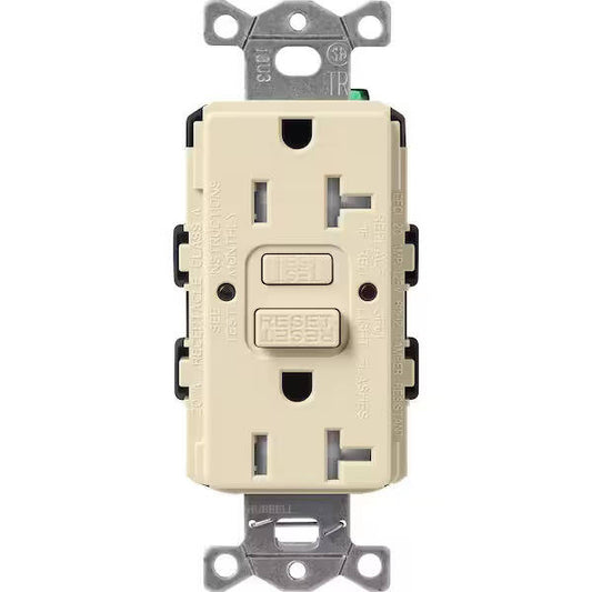 Lutron Claro 20A Tamper Resistant GFCI Receptacle, Sand (SCR-20-GFST-SD)