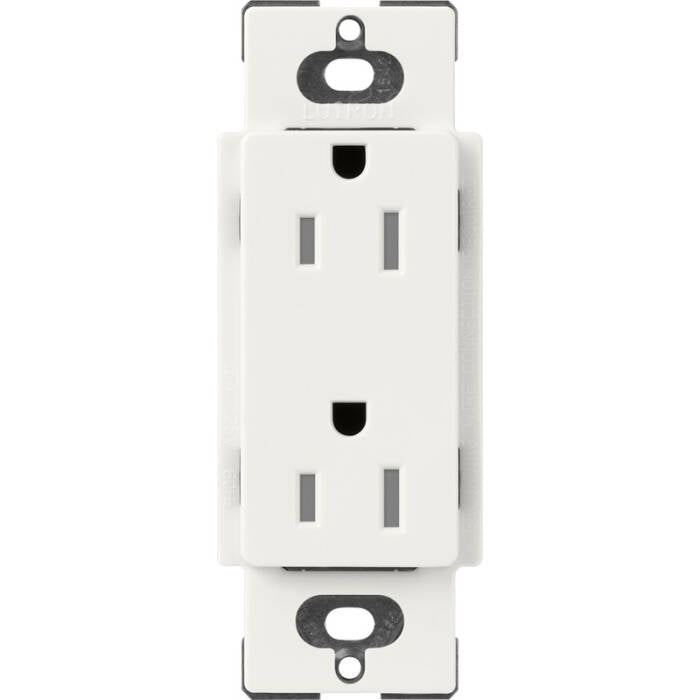 Lutron Claro Satin Colors 15-Amp Tamper Resistant Receptacle Architectural White (SCRS-15-TR-RW)