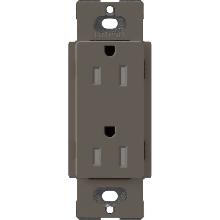 Lutron Claro Satin Colors 15-Amp Tamper Resistant Receptacle, Truffle (SCRS-15-TR-TF)