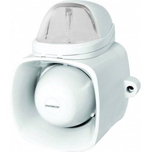 Seco-Larm Enforcer Indoor Outdoor 9~15 VDC Siren with Clear Strobe (SH-816S-SQ/C)