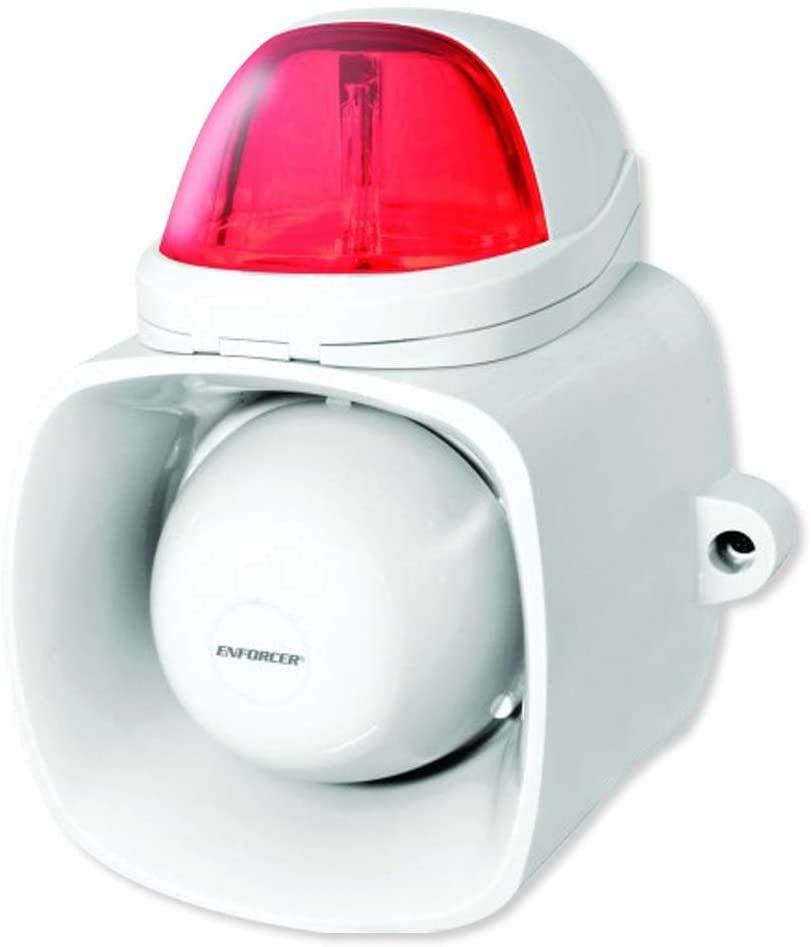 Seco-Larm Enforcer Indoor Outdoor 9~15 VDC Siren with Red Strobe (SH-816S-SQ/R)
