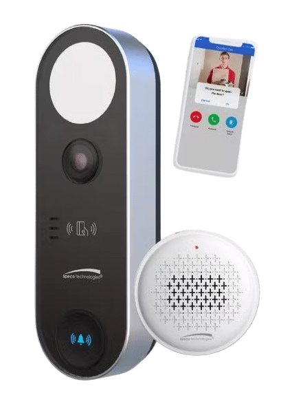 Timbre con video Speco Wifi de 2 MP con detección facial y certificación NDAA, con kit de timbre (SPE-O2DB1)