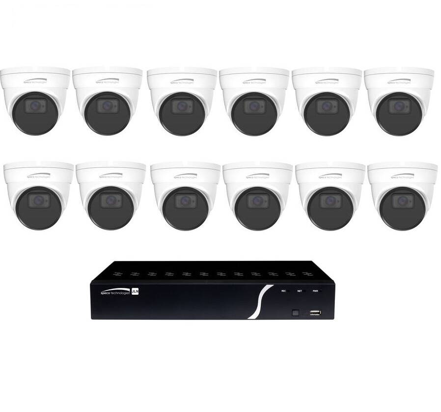 Speco 16 Channel 8MP NVR, 12 4K Turret Cameras, 4TB HDD (SPE-ZIP4K16T12)