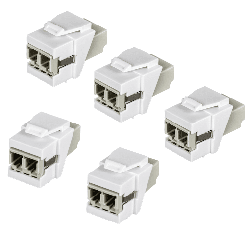 Conector acoplador Keystone de fibra óptica dúplex LC TRENDnet (paquete de 5) (TC-K05LC)