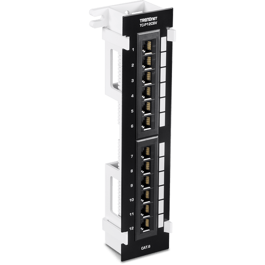 TRENDNet 12 Port Cat6 Unshielded Wall Mount Patch Panel with 89D Bracket (TC-P12C6V)