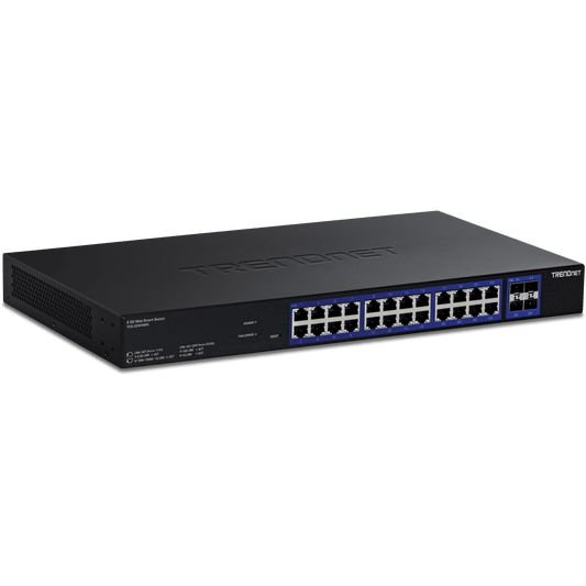 Conmutador web inteligente multigigabit TRENDnet de 28 puertos, 24 puertos 2,5 G, 4 puertos 10 G SFP, HIVE (TEG-3284WS)