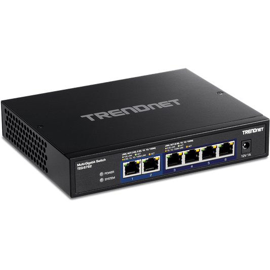 Commutateur TRENDnet 10G 6 ports - 2 ports 10 Gbit/s + 4 ports 2,5 Gbit/s (TEG-S762)
