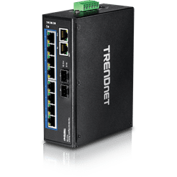 TRENDnet 10 Port Hardened Industrial Gigabit DIN Rail Switch (TI-G102)