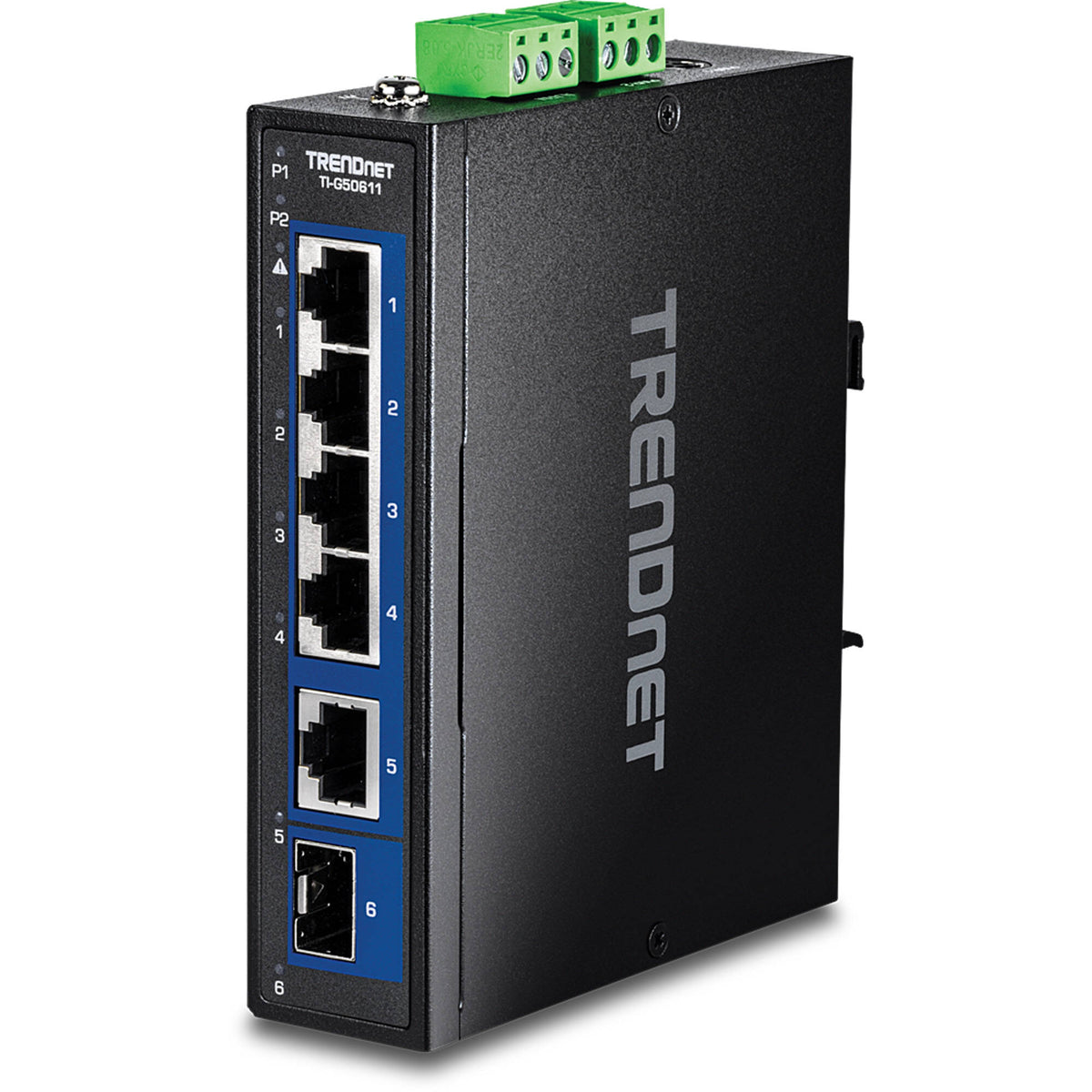TRENDnet 6 Port Industrial 2.5G DIN-Rail Switch with 10G Ports (TI-G50611)