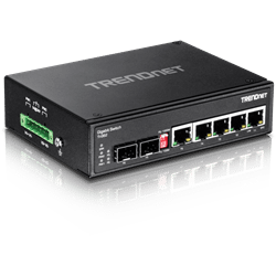 TRENDnet 6 Port Hardened Industrial Gigabit Switch,5 Gigabit,1 Shared/1 Ded SFP (TI-G62)